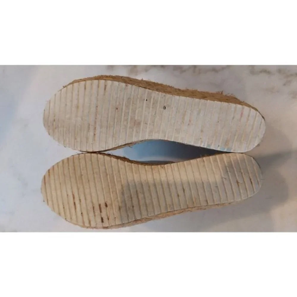 ZARA Jute Esprilladrez Wedge Sandals WITH CROSSOVER STRAPS  GOLD SZ US 7 / UE 38